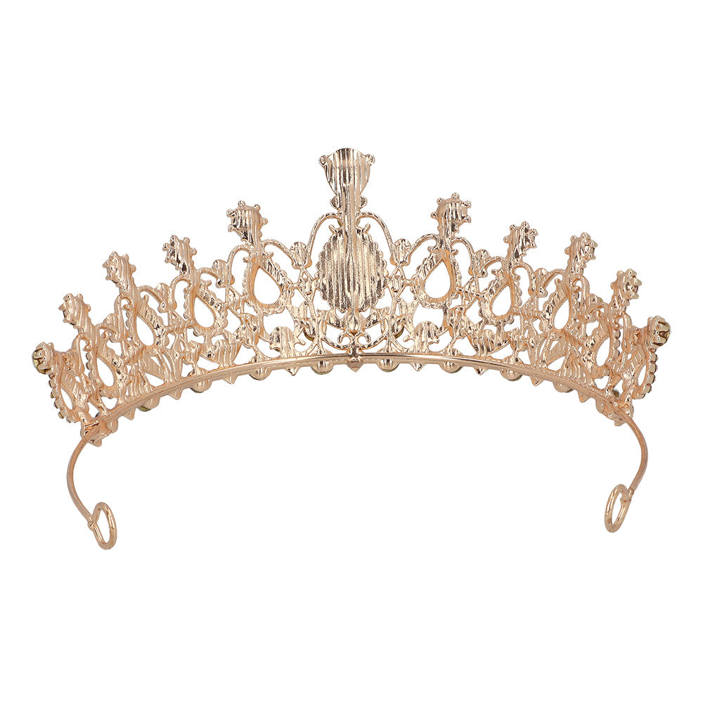 Tiare Royale Dorée avec Cristaux - Couronne de Princesse Luxe