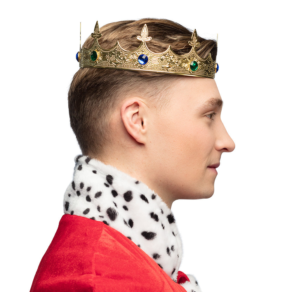Couronne Royale Dorée Médiévale avec Pierres Précieuses