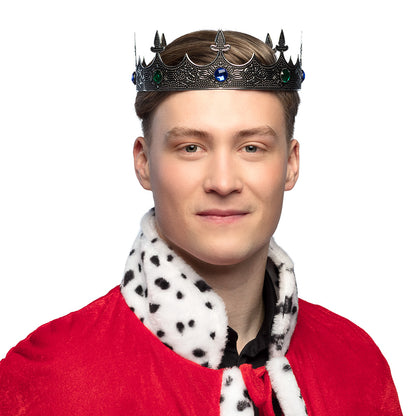 Couronne Royale Médiévale Noire - Tiare Épée Métal 58cm