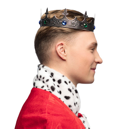 Couronne Royale Médiévale Noire - Tiare Épée Métal 58cm