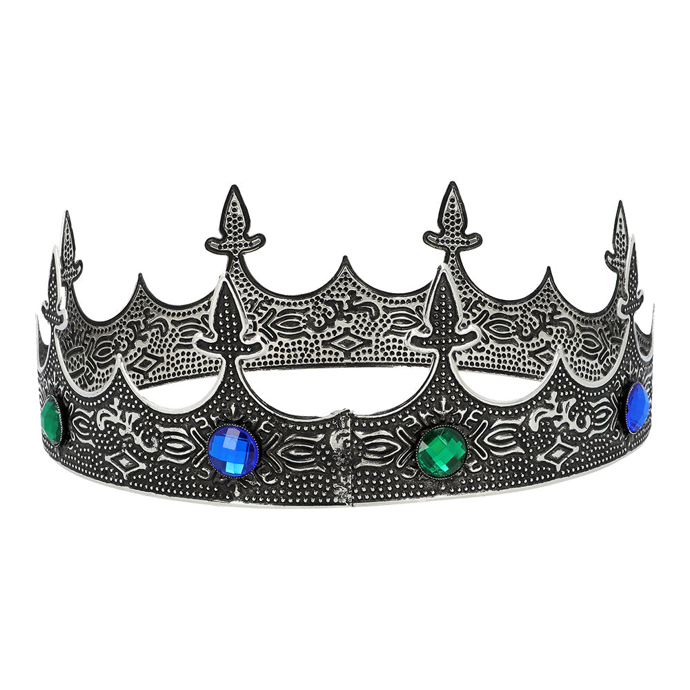 Couronne Royale Médiévale Noire - Tiare Épée Métal 58cm