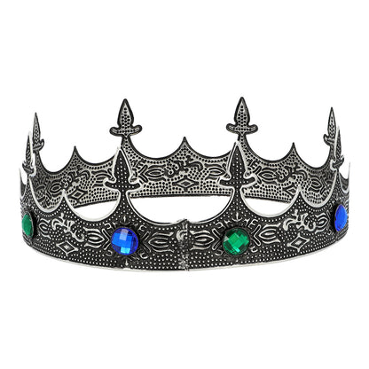 Couronne Royale Médiévale Noire - Tiare Épée Métal 58cm