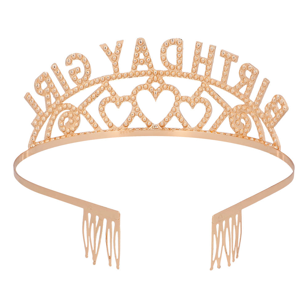 Tiara Birthday Girl Strass Rose Gold - Diadème Anniversaire Enfant