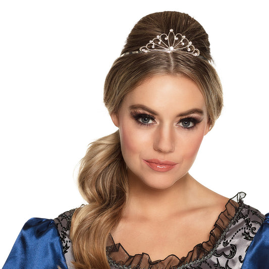 Tiara Princesse Métal Cristal avec Peignes - Accessoire Fête