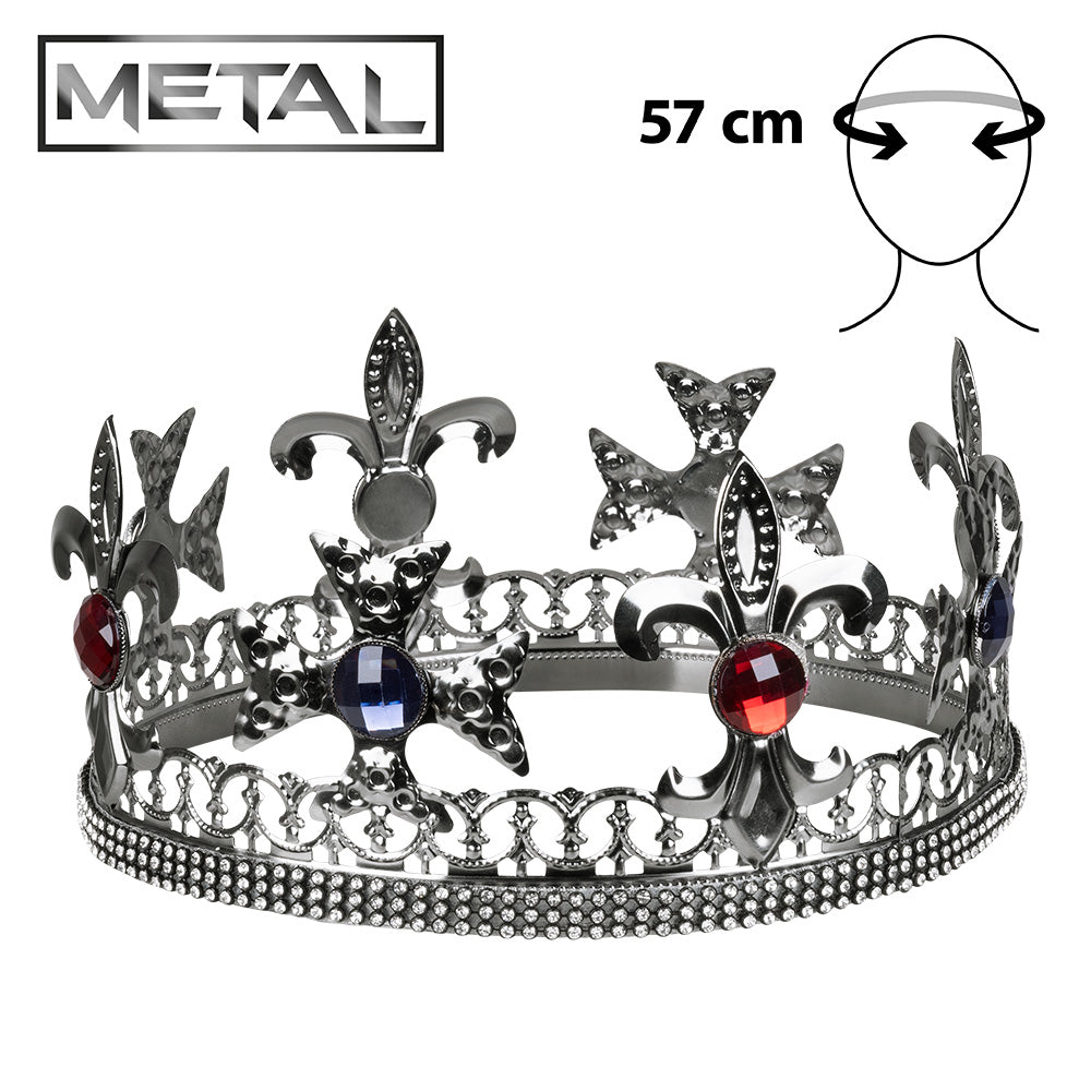 Couronne Royale Médiévale Luxe - Accessoire Roi Reine Adulte