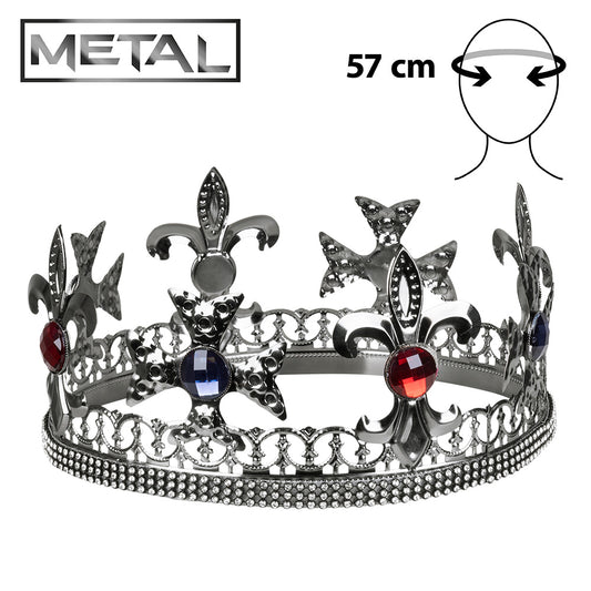 Couronne Royale Médiévale Luxe - Accessoire Roi Reine Adulte