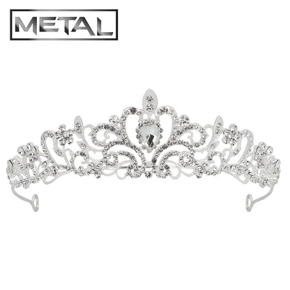 Tiara Royale en Métal Cristal - Couronne de Princesse Élégante