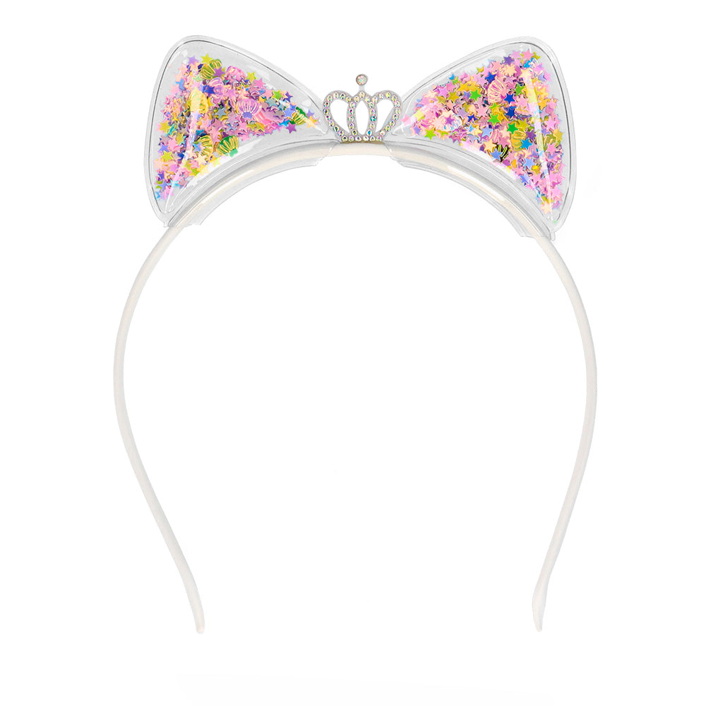 Serre-tête Chat Paillettes Fleurs - Accessoire Fête Enfant