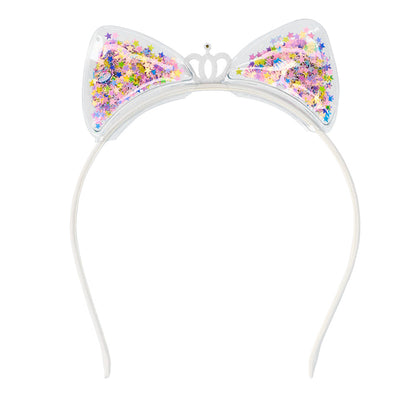 Serre-tête Chat Paillettes Fleurs - Accessoire Fête Enfant