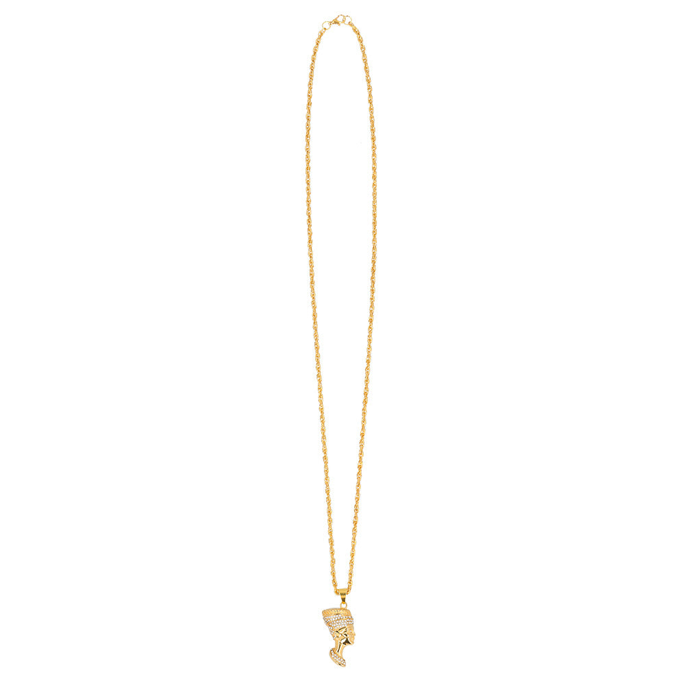 Collier Néfertiti Égyptienne - Accessoire Doré Strass