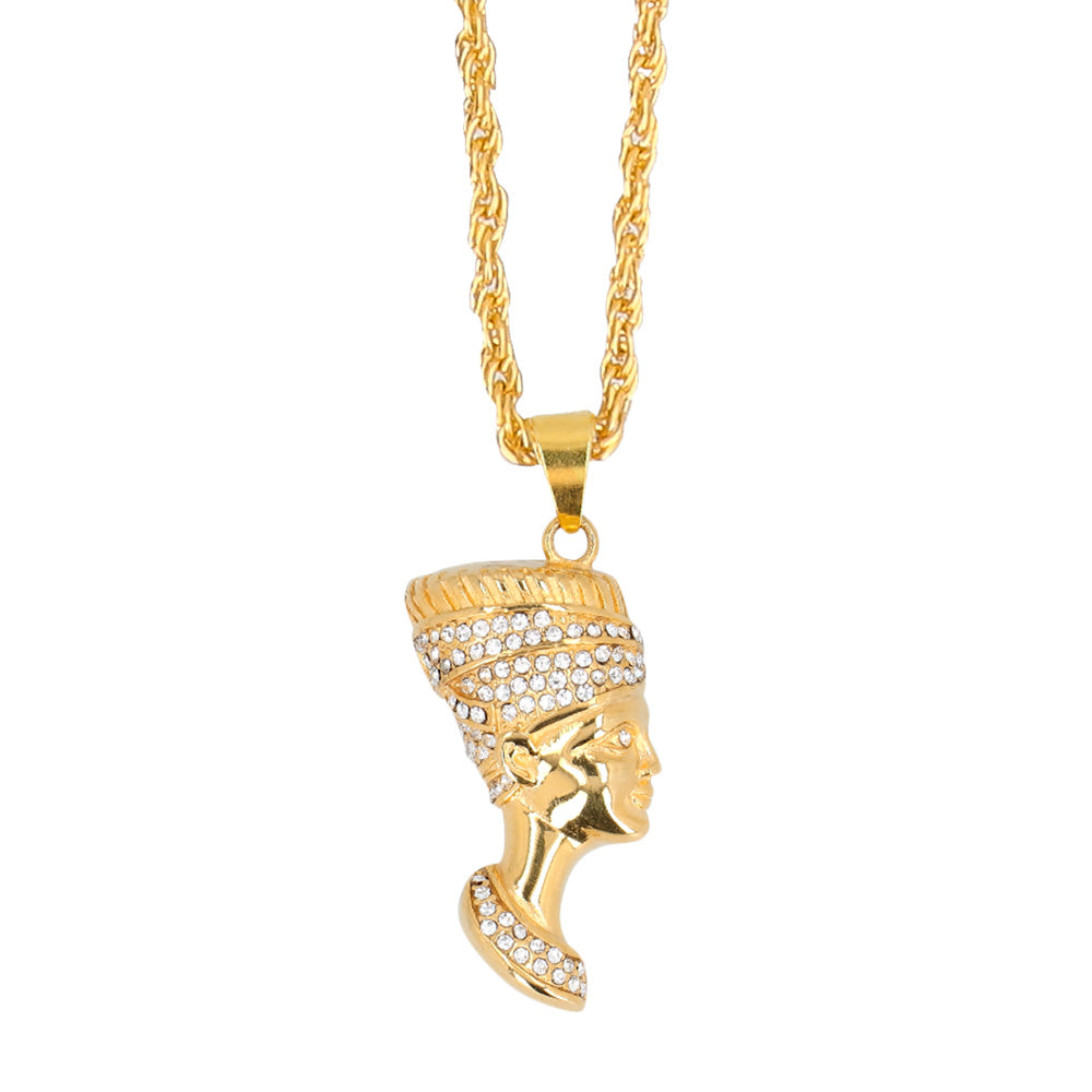 Collier Néfertiti Égyptienne - Accessoire Doré Strass