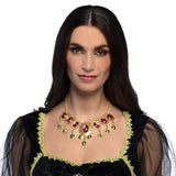 Collier Médiéval Rubis et Or - Accessoire Reine Costume