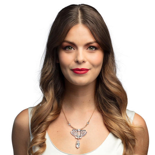 Collier Égyptien Art Déco avec Cristaux et Perles