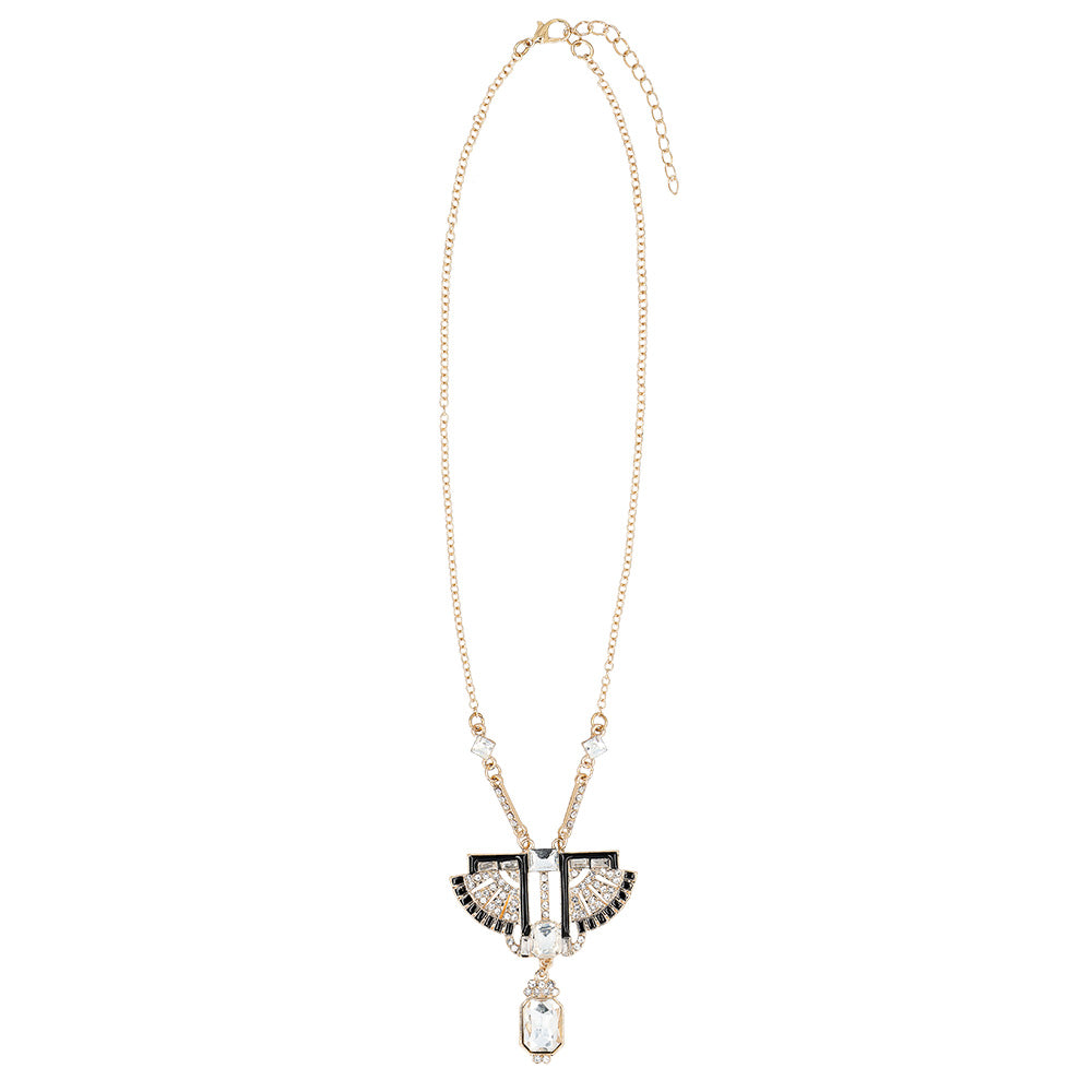 Collier Égyptien Art Déco avec Cristaux et Perles
