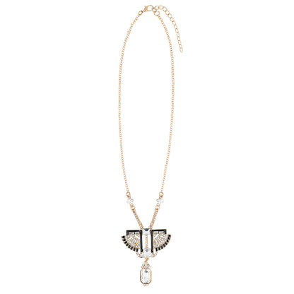 Collier Égyptien Art Déco avec Cristaux et Perles