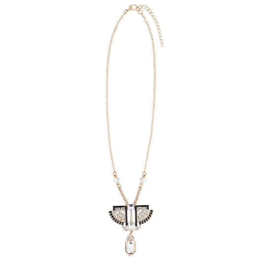 Collier Égyptien Art Déco avec Cristaux et Perles