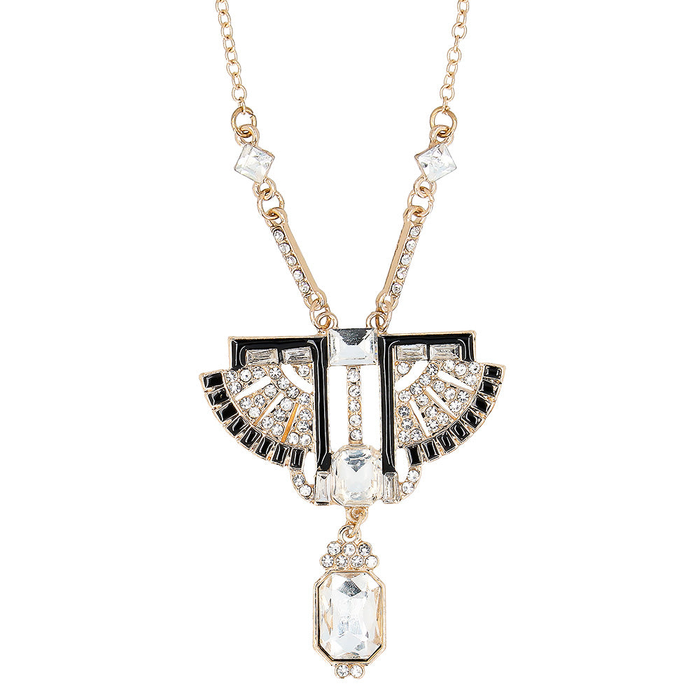 Collier Égyptien Art Déco avec Cristaux et Perles