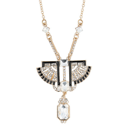 Collier Égyptien Art Déco avec Cristaux et Perles