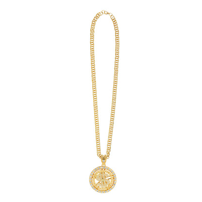 Collier Pendentif Dollar Hip-Hop Doré avec Chaîne Cuban
