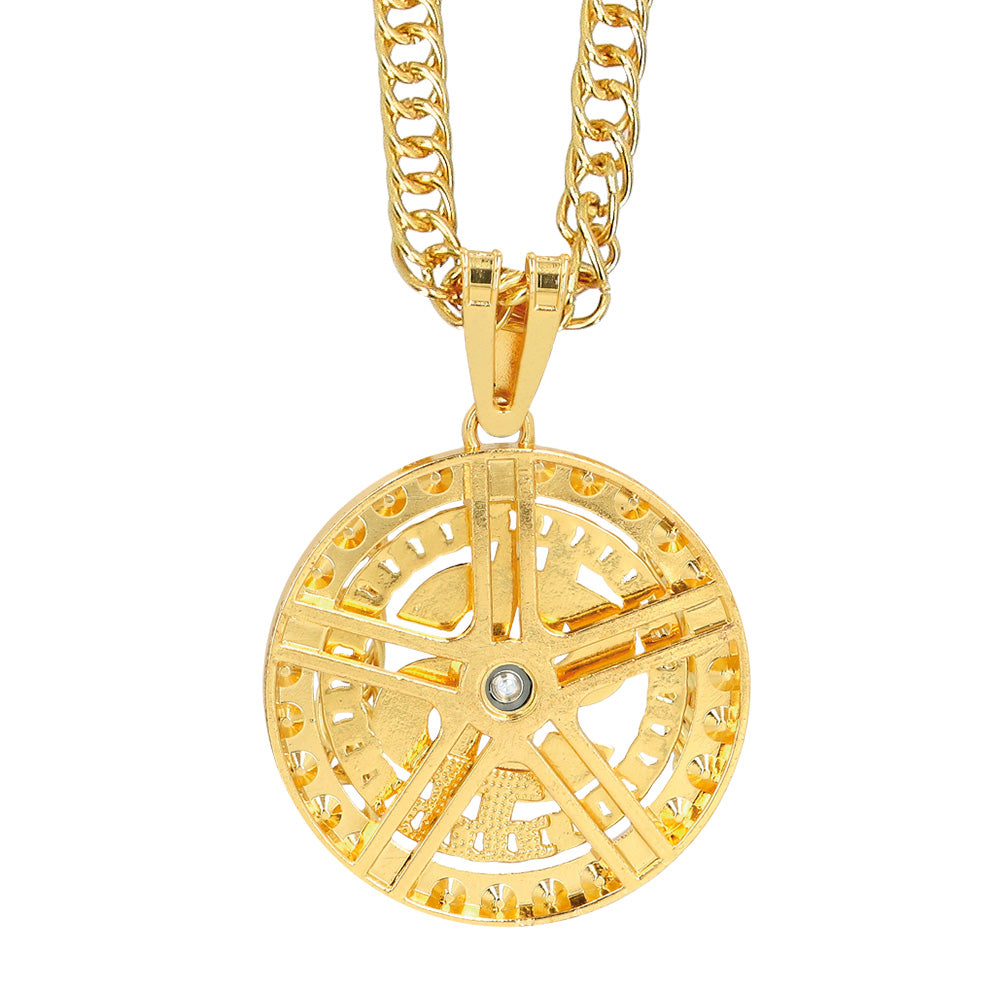 Collier Pendentif Dollar Hip-Hop Doré avec Chaîne Cuban