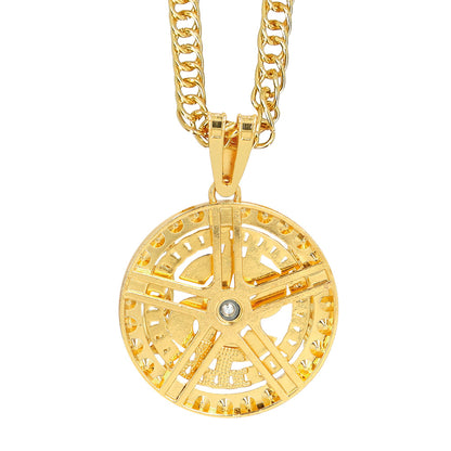 Collier Pendentif Dollar Hip-Hop Doré avec Chaîne Cuban