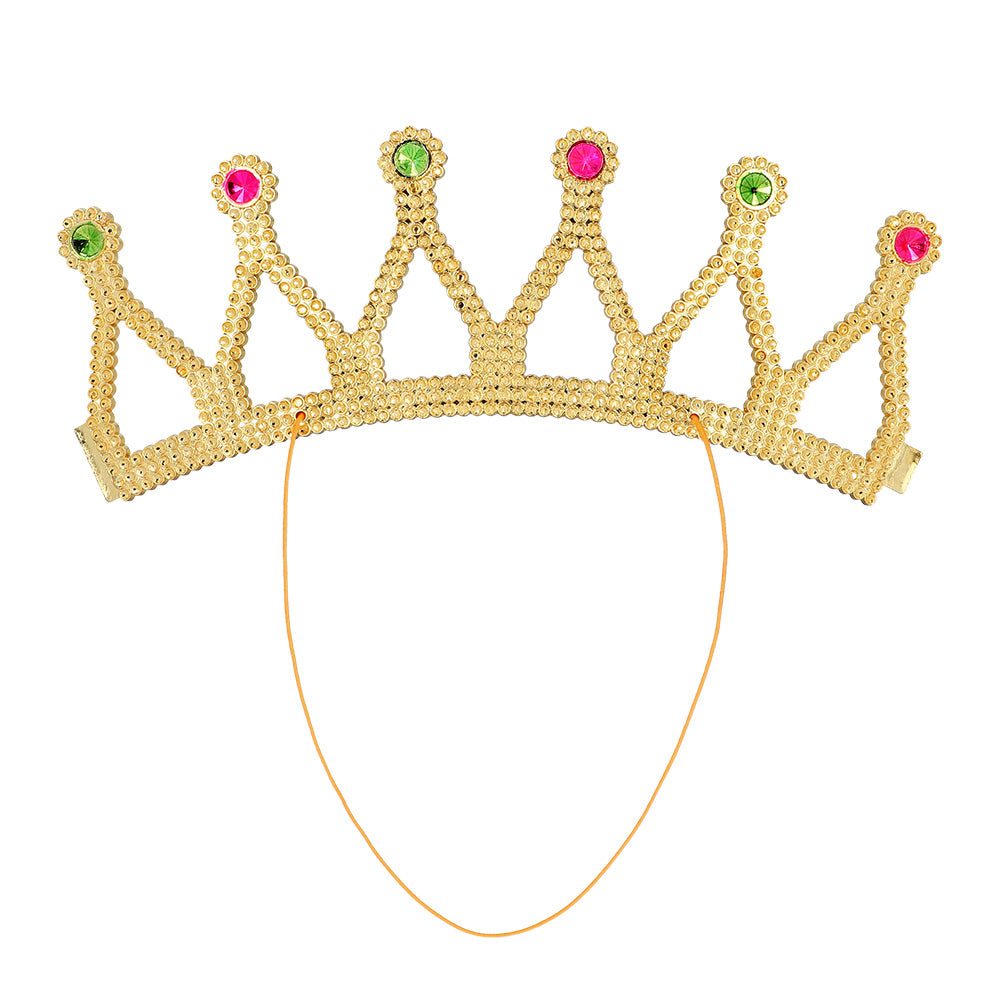 Couronne Dorée Royale avec Pierres - Accessoire Princesse