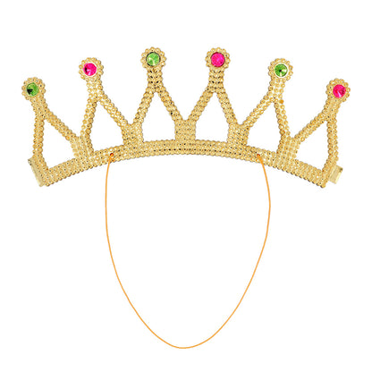 Couronne Dorée Royale avec Pierres - Accessoire Princesse