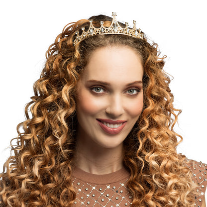 Tiare Royale Dorée avec Cristaux - Accessoire de Princesse