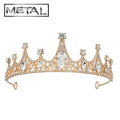 Tiare Royale Dorée avec Cristaux - Accessoire de Princesse