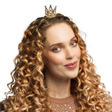 Tiare Royale Dorée avec Cristaux - Accessoire Couronne Reine