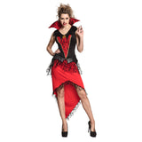Déguisement Vampire Femme Luxe - Robe Rouge et Noir Dentelle