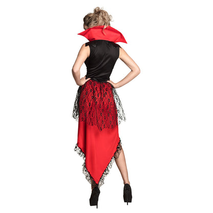 Déguisement Vampire Femme Luxe - Robe Rouge et Cape Noire