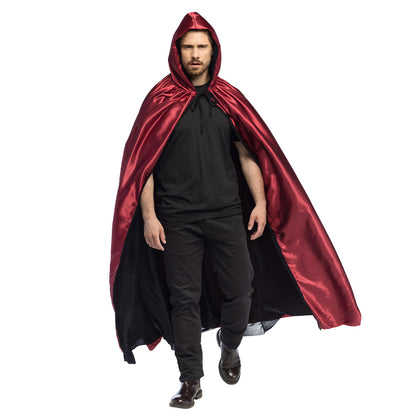 Cape Vampire Réversible Noir et Rouge - Déguisement Adulte Halloween