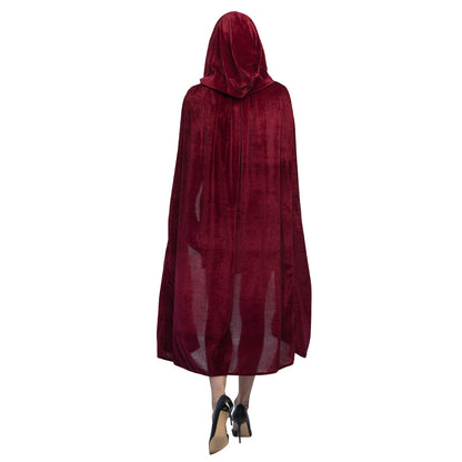 Cape Velours Bordeaux avec Capuche - Déguisement Vampire & Sorcier