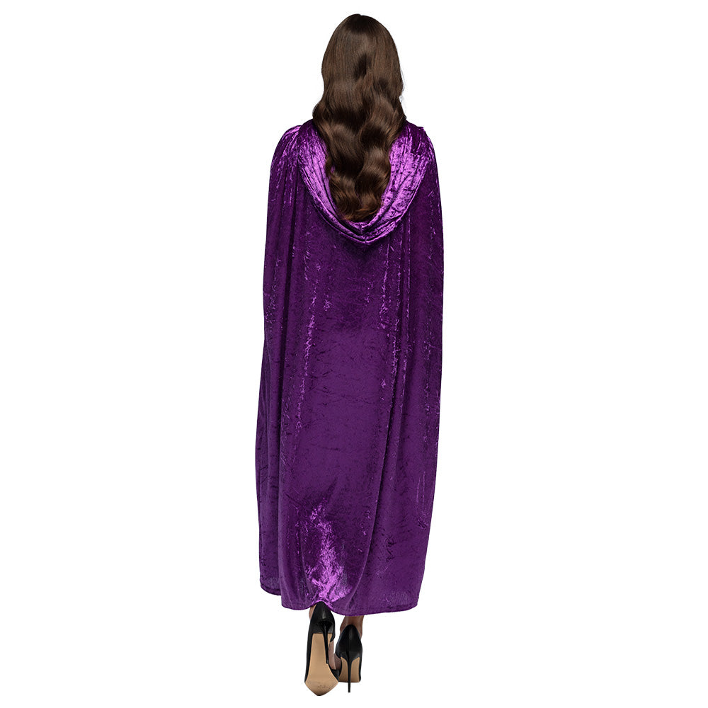 Cape de Velours Violet Luxe avec Capuche - Déguisement Élégant