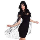 Voile de Veuve Noire Dentelle Gothique - Accessoire Halloween