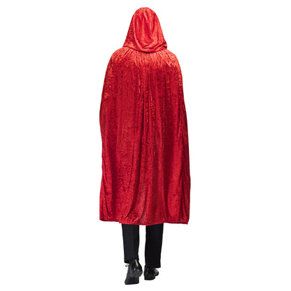 Cape de Vampire Rouge Velours avec Capuche - Déguisement Adulte