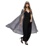 Cape de Vampire Velours Gris avec Capuche - Déguisement Adulte