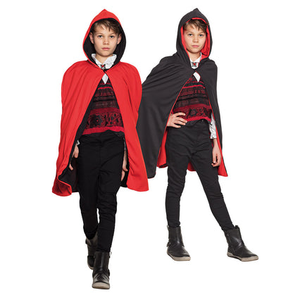Cape Vampire Réversible Rouge et Noir - Déguisement Enfant