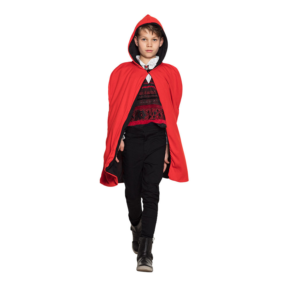 Cape Vampire Réversible Rouge et Noir - Déguisement Enfant