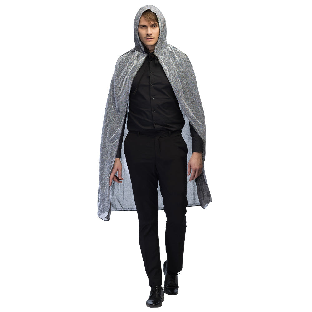 Cape Grise à Capuche Médiévale - Costume Magicien Fantôme