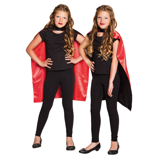 Cape de Super-Héros Enfant Rouge et Noir - Déguisement Classique