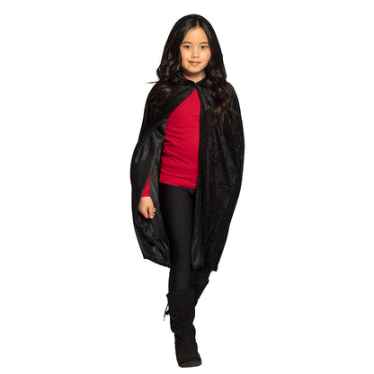 Cape Vampire Enfant Noire Luxe - Déguisement Halloween