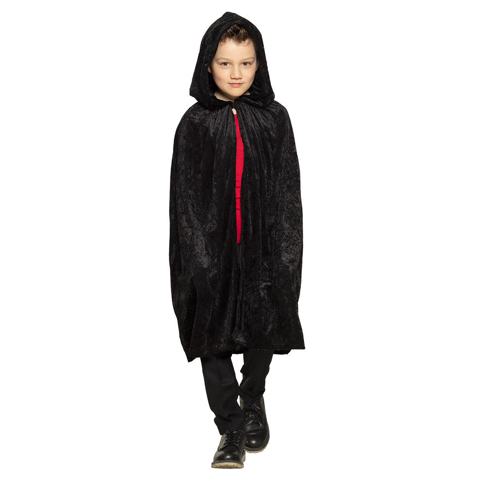 Cape Vampire Enfant Noire Luxe - Déguisement Halloween