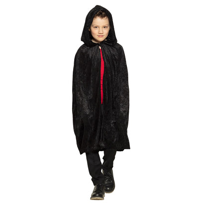Cape Vampire Enfant Noire Luxe - Déguisement Halloween