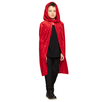 Cape de Vampire Velours Rouge Enfant - Déguisement Classique