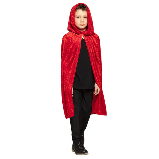 Cape de Vampire Velours Rouge Enfant - Déguisement Classique