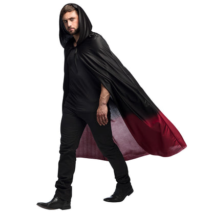 Cape Noire et Rouge Vampire Halloween - Déguisement Adulte