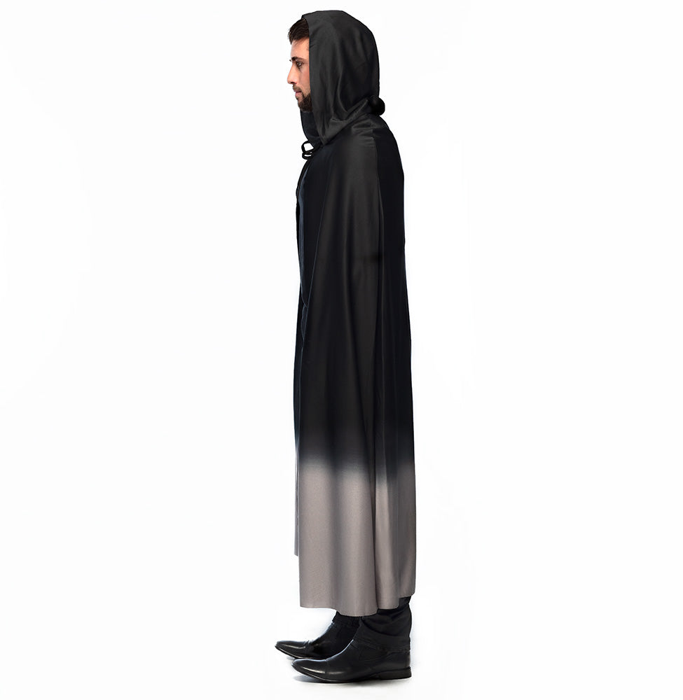 Cape Noire Dégradée Grise - Déguisement Fantôme Adulte