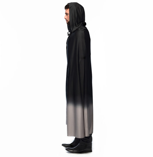 Cape Noire Dégradée Grise - Déguisement Fantôme Adulte